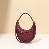 Sac à bandoulière rétro en tricot avec ceinture et sac à main en forme de croissant